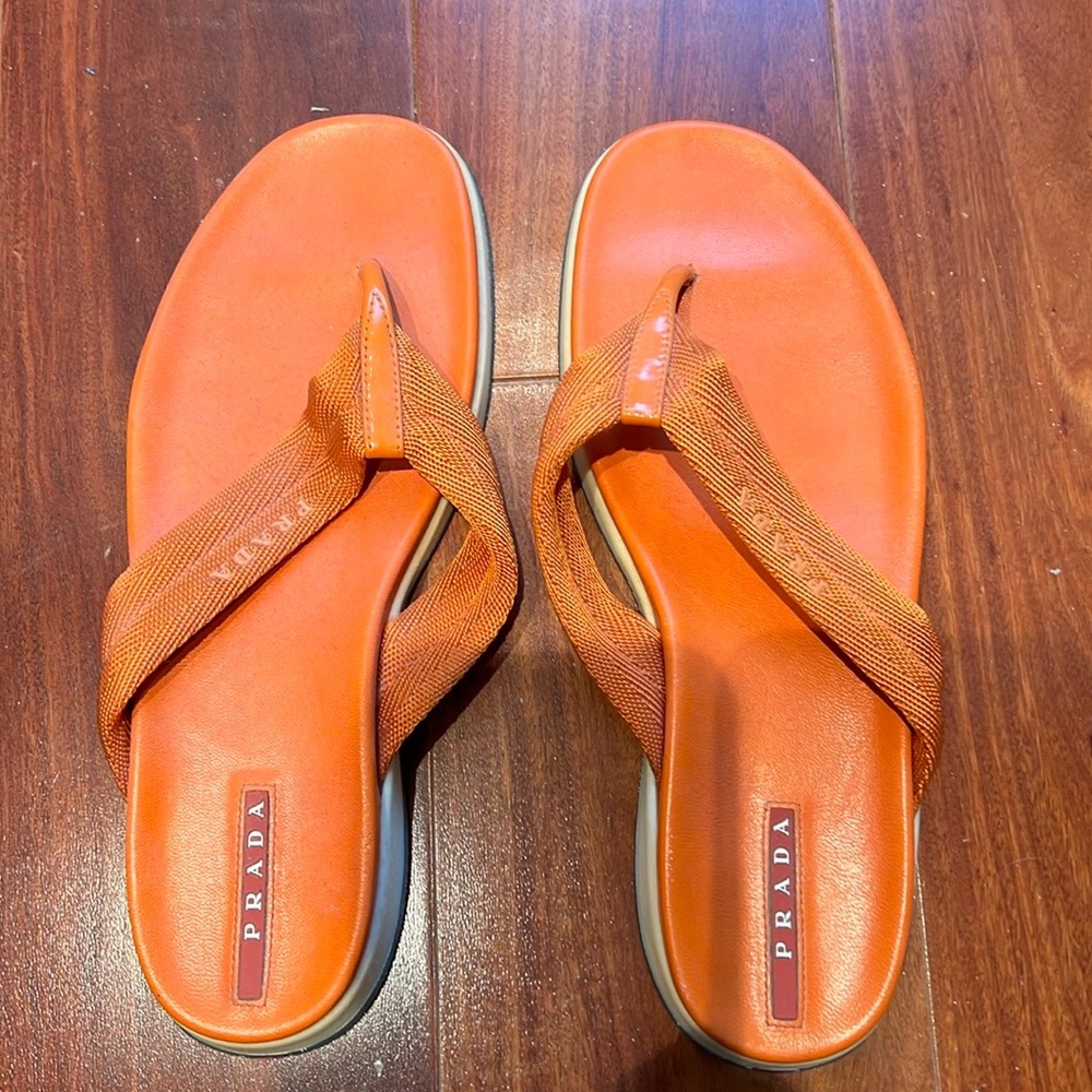 Woman’s Prada Flip Flops. Size 8